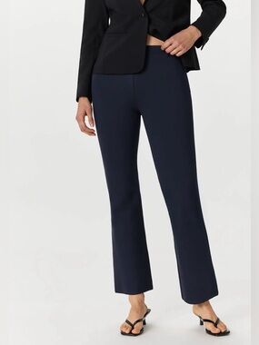 Quince Ultra Stretch Ponte Bootcut Pants Navy Petite Medium